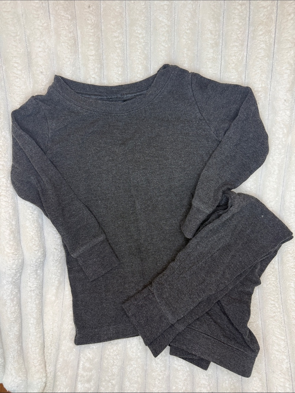 Little Sleepies Cozy Solid Charcoal Gray Two-Piece Pajama Set